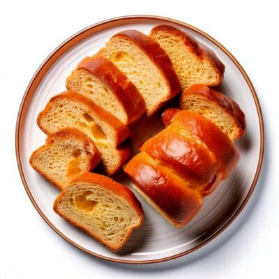 Firefly Brioche, 8 rebanadas en un plato sobre fondo blanco 96979