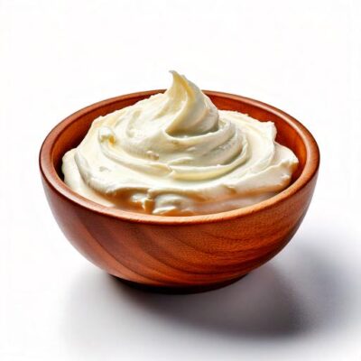 Firefly bol con queso crema sobre fondo blanco 11010